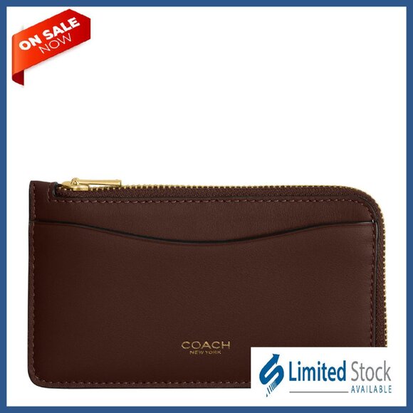 Small Zip Wallet with 5 Card Slots & Secure Pocket - Refined Leather